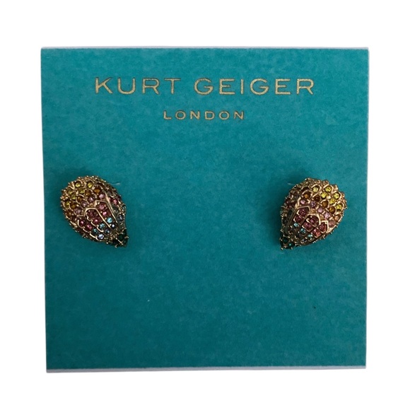 Kurt Geiger London Multicolor Crystal Pavè Eagle Head Stud Earrings - Picture 2 of 4